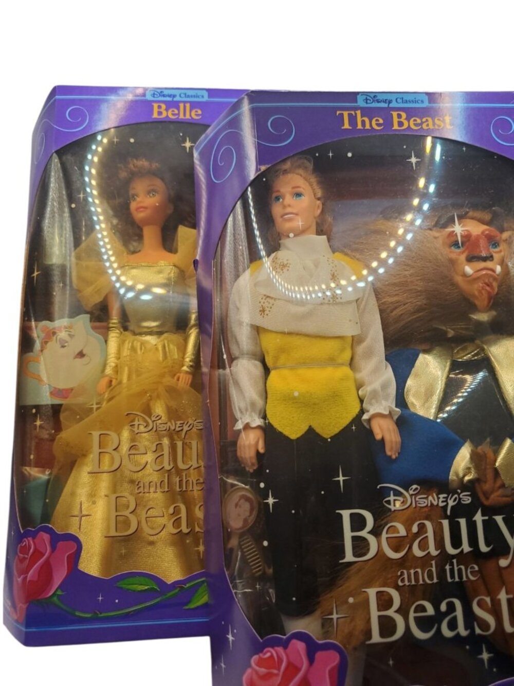 Disney Beauty and the Beast Belle & Transforming Beast Dolls in Boxes Mattel